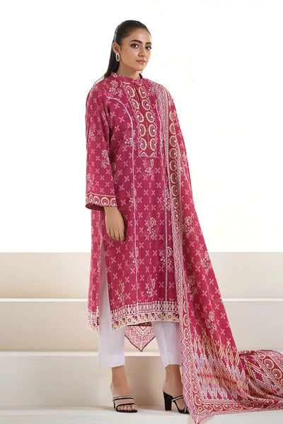 2PC Unstitched Printed Lawn Shirt and Dupatta