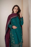 3PC Embroidered Unstitched Khaddar Suit KKE-2957