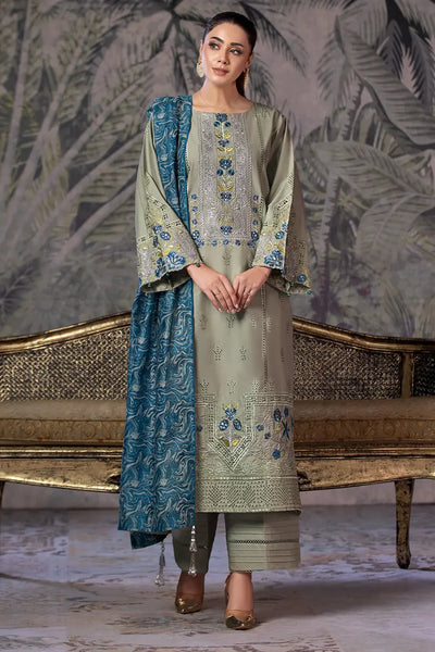 3PC Embroidered Unstitched Schiffli Cambric Suit