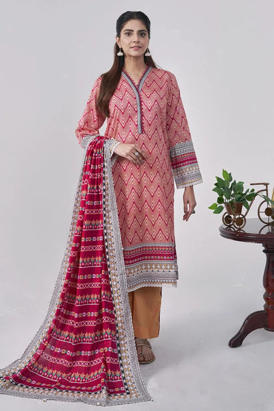 3PC Printed Unstitched Lawn Suit