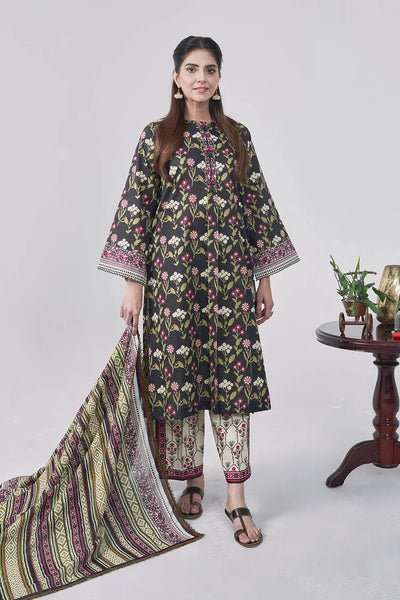 3PC Printed Unstitched Lawn Suit