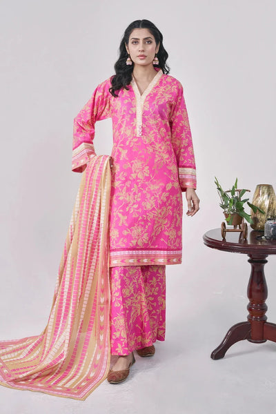 3PC Printed Unstitched Lawn Suit