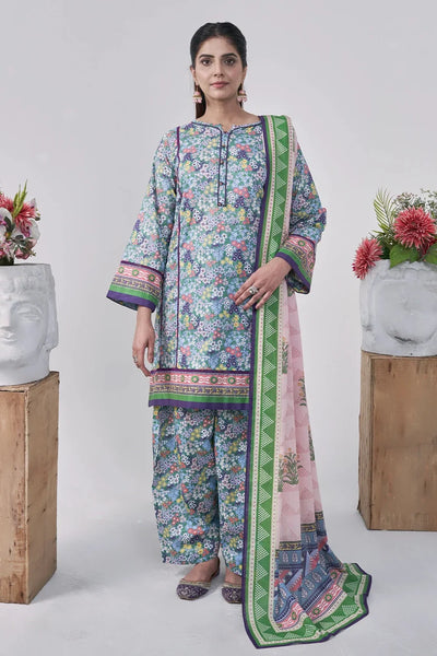 3PC Printed Unstitched Lawn Suit