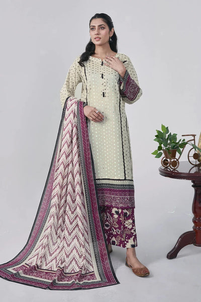 3PC Printed Unstitched Lawn Suit